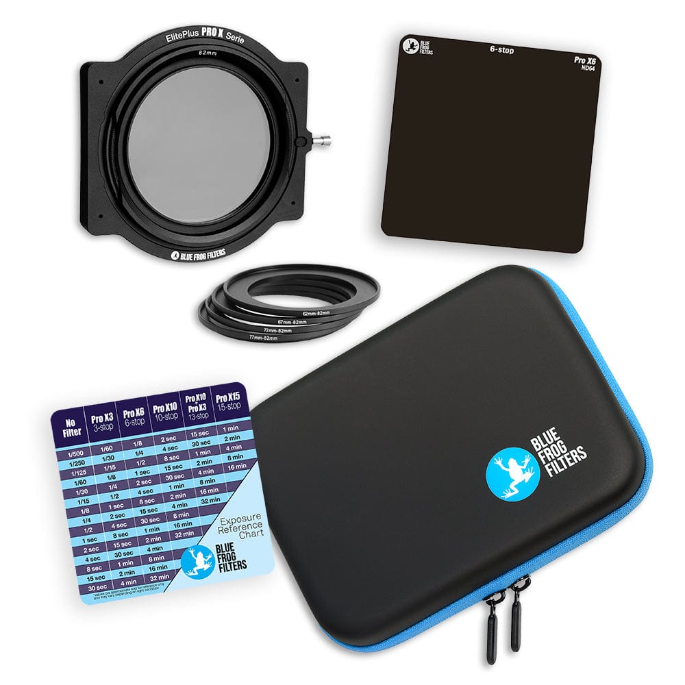 ELITE CREATIVE PRO X <br> 1 ND Filter Kit - ND Filters | Long Exposure Neutral Density Filters and Filter Holder - Blue Frog Filters