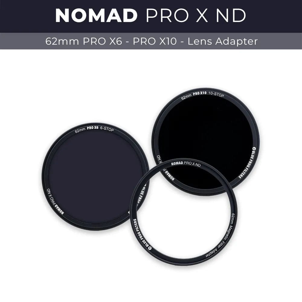 NOMAD PRO X ND <br> 62mm Magnetic Filter Kit <br> True-To-Life HD Nano - ND Filters | Long Exposure Neutral Density Filters and Filter Holder - Blue Frog Filters