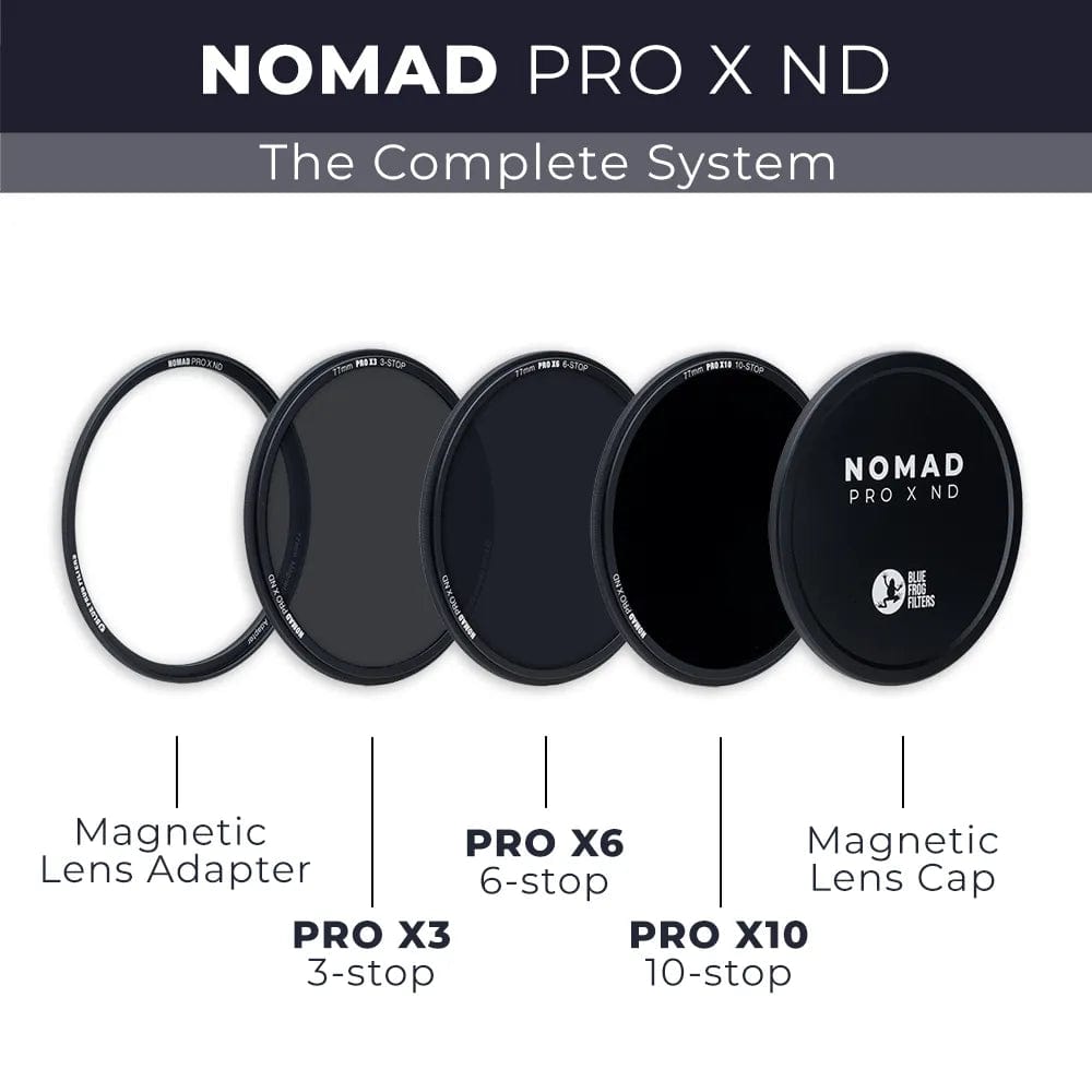 NOMAD PRO X ND <br> 72mm Magnetic Filter Kit <br> True-To-Life HD Nano - ND Filters | Long Exposure Neutral Density Filters and Filter Holder - Blue Frog Filters